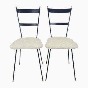 Set of Italian Metal and Brass Chairs, 1960s