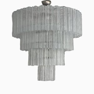 Large Mid-Century Murano Tubular Chandelier