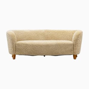 Schwedisches Modernes Gebogenes Schafsfell Sofa