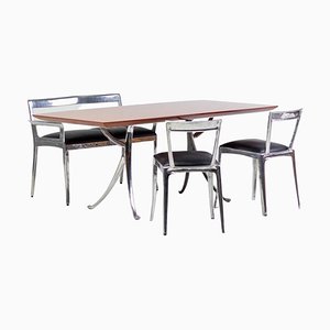 Dining Table, Bench & 2 Chairs by Quasar Khanh, Set of 4