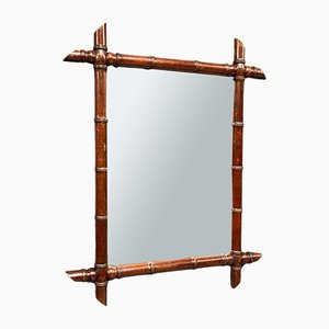 Grand Miroir en Faux Bambou