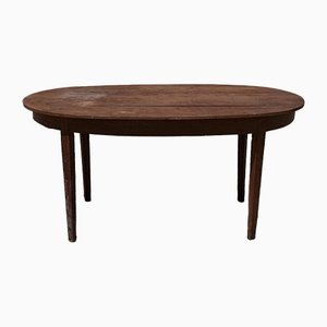 Early 19th Century Neoclassical Style Oval Side Table in Solid Cherry, Italy