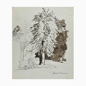 Pierre Georges Jeanniot, The Tree, Disegno a matita, inizio XX secolo