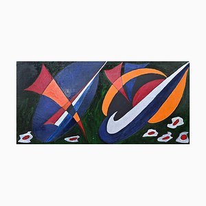 Giorgio Lo Fermo, Hommage to Futurballa, Original Öl auf Leinwand, 2022