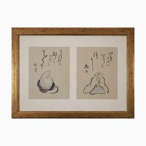 Oriental Figures, Original Drawing, 19th-Century