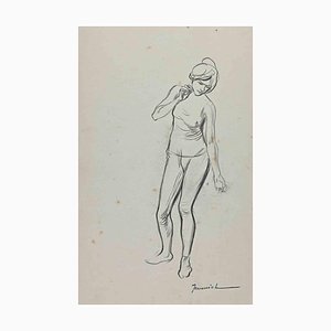 Pierre Georges Jeanniot, The Posing Woman, Drawing, Early 20th-Century
