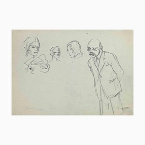 Pierre Georges Jeanniot, The Portraits, Pencil Drawing, Early 20th-Century