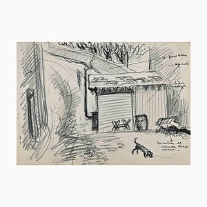 Norbert Meyre, The Rural House, dibujo a lápiz, mediados del siglo XX