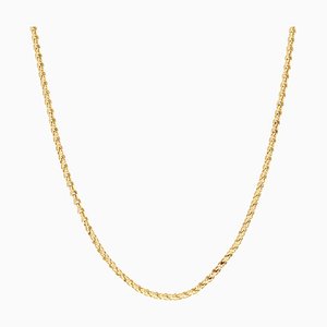 18 Karat Double Jaseron Mesh Yellow Gold Chain Necklace, 1960s