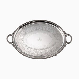 Antique 19th Century Victorian Solid Silver Two Handled Tray from Barnard & Sons, 1870s