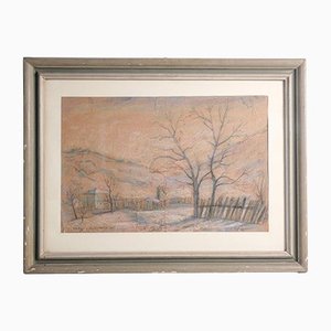 Eso Peluzzi, Reform in Bardonecchia. Italy, 1954, Pastel, Framed