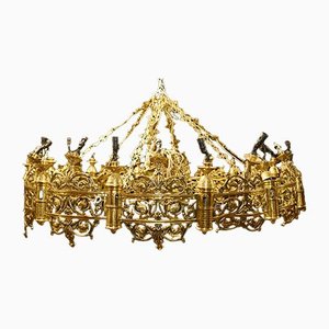 Large French Gilt Chandelier in Light Silver
