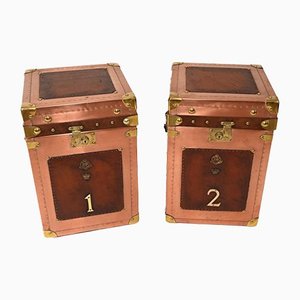 Luggage Trunks in Copper, Set of 2