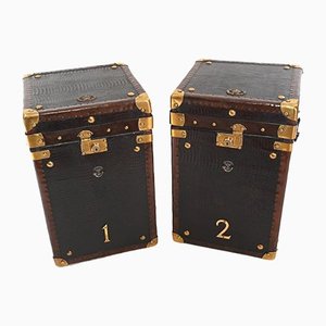 Luggage Trunks in Faux Crocodile, Set of 2