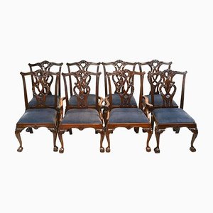 Chippendale Dining Chairs in Mahogany, Set of 8