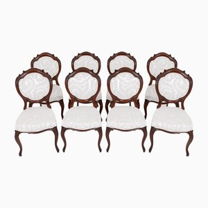 Victorian Dining Chairs with Balloon Back, 1860, Set of 8