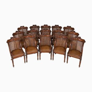 Regency Dining Chairs with Cane Backs, Set of 15