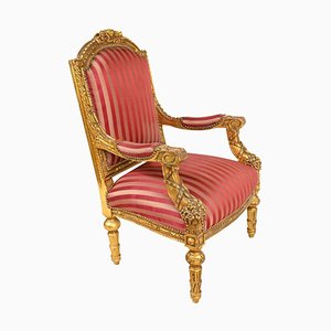 French Empire Armchair with Gilt Accent