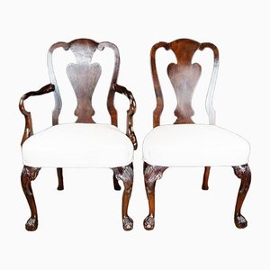 Queen Anne Dining Chairs in Mahogany, Set of 10