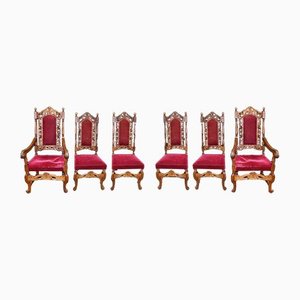 Antique Dining Chairs in Oak, 1880, Set of 6