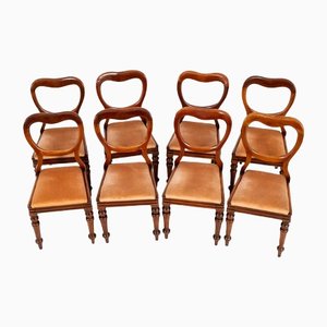 Victorian Dining Chairs with Balloon Back, 1880, Set of 8