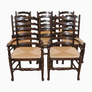 Ladderback Chairs in Oak, Set of 8