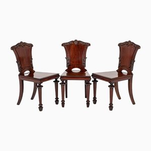 Antique William IV Hall Chairs, Set of 3