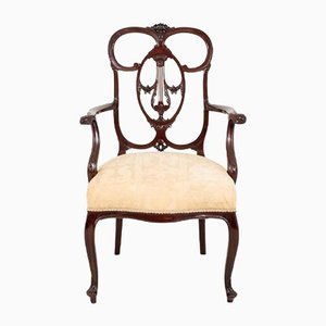 Antique Chippendale Carver Armchair in Mahogany, 1890