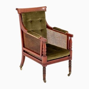 Antiker William IV Bergere Stuhl aus Mahagoni