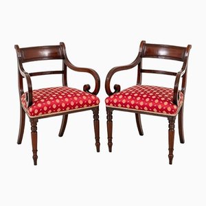 Antique Regency Mahogany Chairs, Set of 2