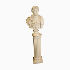Classical Marcus Aurelius Bust and Column, Set of 2