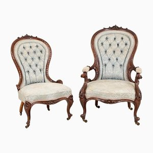 Victorian Parlour Chairs, 1860s, Set of 2