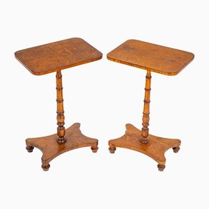 Regency Revival Oak Side Tables, Set of 2