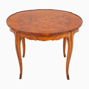 Antique French Occasional Table with Floral Inlays
