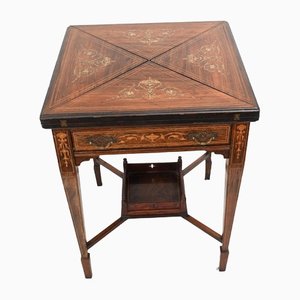 Antique Edwardian Inlay Games Table, 1910s