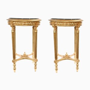 French Empire Gilt Side Tables, Set of 2
