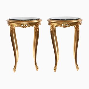 Gilt Side Tables French Empire Cocktail, Set of 2