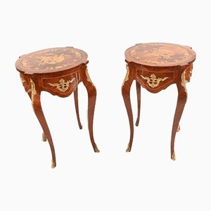 Tables d'Appoint Empire en Marqueterie, Set de 2