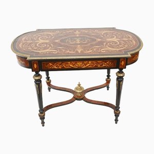 Antique Victorian Marquetry Inlay Centre Table, 1880s