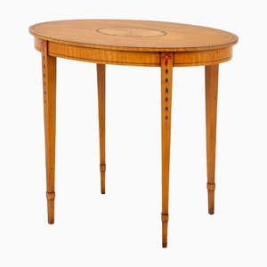 Mesa auxiliar Hepplewhite antigua de madera satinada, década de 1890