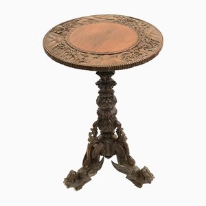 Table d'Appoint Sculptée Birmane Antique, 1890s