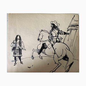 Norbert Meyre, Le Chevalier, Drawing, Mid 20th-Century