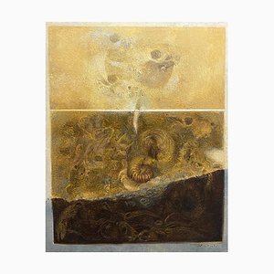 Giacomo Soffiantino, Fossils and Shells, años 60, óleo sobre lienzo