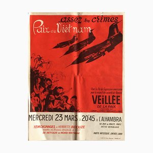 Collectif, Politique Paix Au Vietnam, Assez De Crimes, 1960, Typographie sur Vélin Clair