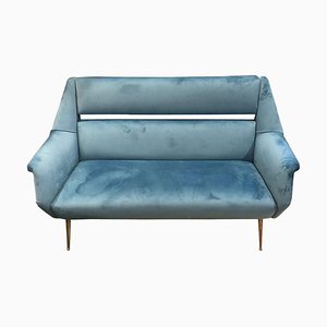 Modernes italienisches Samtsofa von Gigi Radice für Minotti, 1950er