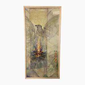 Adri Visser, The Phoenix from the Flame, 1900, Öl an Bord, Gerahmt