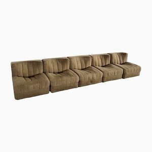 Model 9000 Low Lounge Chairs or Modular Sofa by Tito Agnoli, Set of 5