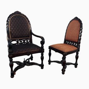 Dutch Victorian Parlour Chairs, 1800s, Set of 2