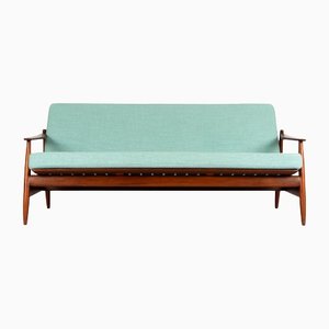 Drei-Sitzer Sofa aus Teak & Stoff von Hans Olsen für Frem in Røjle