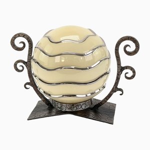 Art Deco Glass Ball Table Lamp